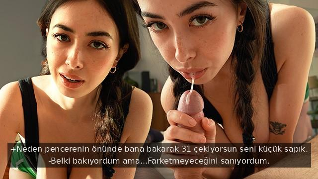 Özgüvenli Kaltak Kendisini Dikizleyen Sapık Komşusunu Sikişerek Kullanıyor